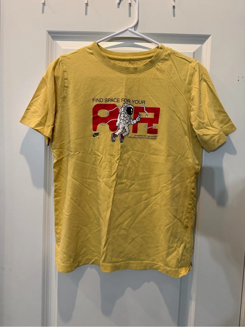 Nike Yellow Short Sleeve Tee with Red Space Explorer Graphic